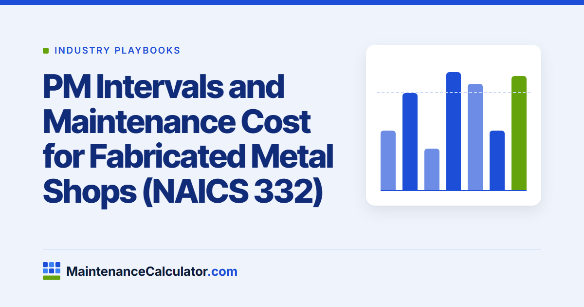 PM Intervals and Maintenance Cost for Fabricated Metal Shops (NAICS 332)