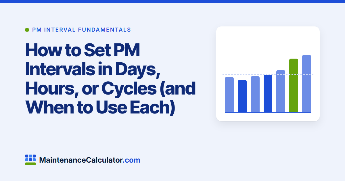 How to Set PM Intervals in Days, Hours, or Cycles (and When to Use Each)