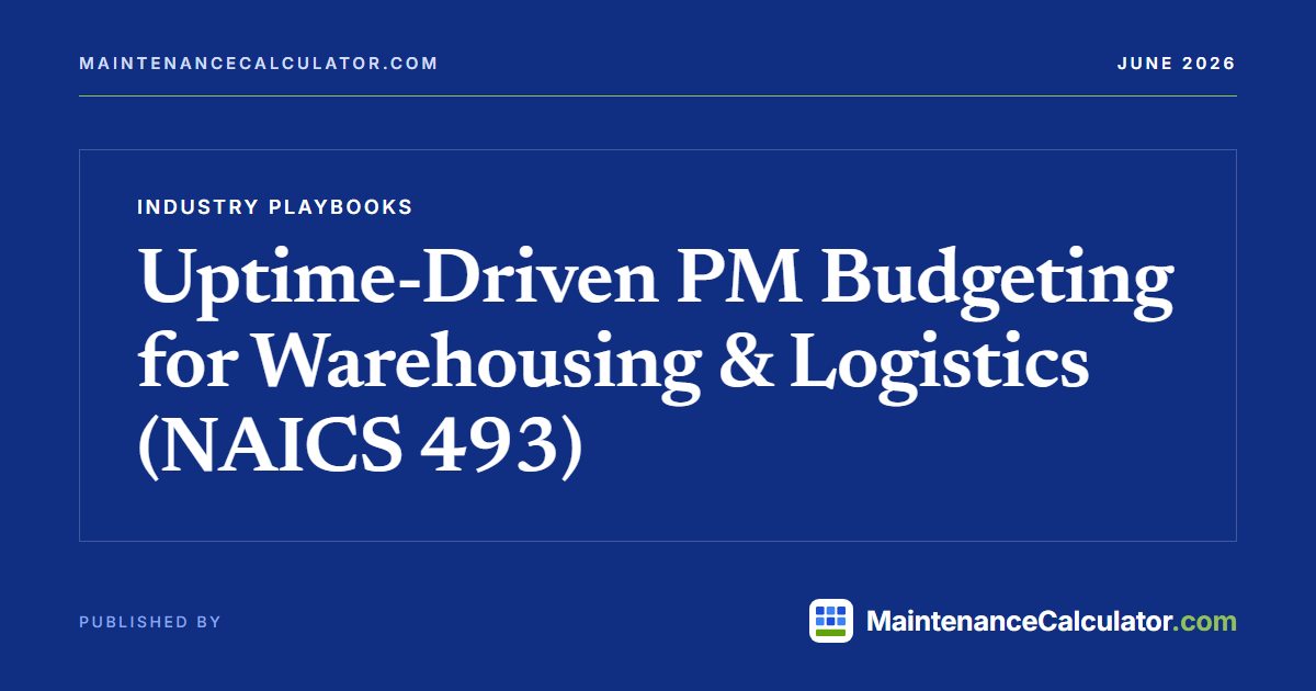 Uptime-Driven PM Budgeting for Warehousing & Logistics (NAICS 493)